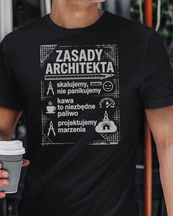 TL1772 SIM15 Prezent dla Architekta Koszulka Śmieszne Zasady
