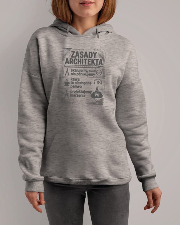 TL1772 SIM17 Prezent dla Architekta Bluza z kapturem <br>Śmieszne Zasady