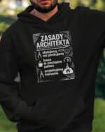 TL1772 SIM22 Prezent dla Architekta Bluza z kapturem Śmieszne Zasady
