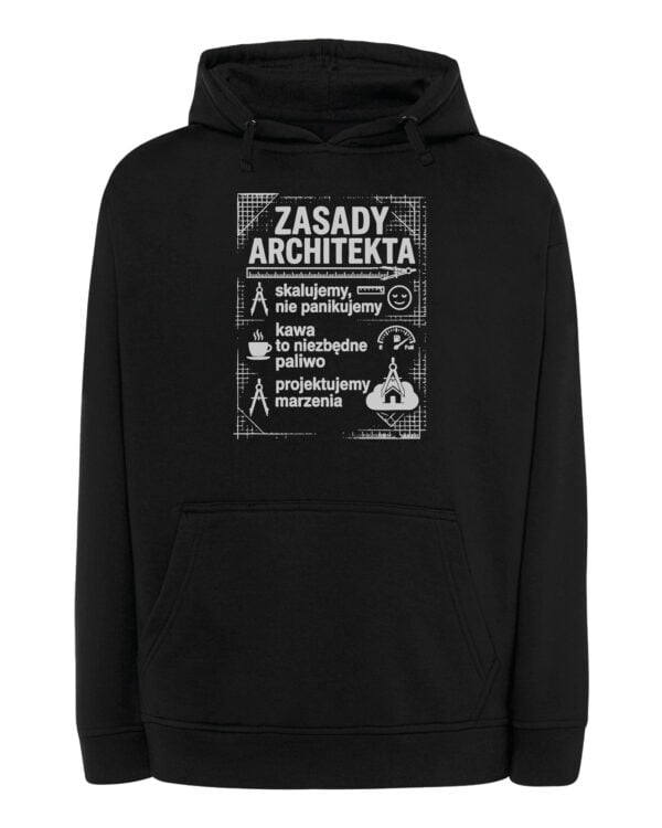 TL1772 SIM25 Prezent dla Architekta Bluza z kapturem <br>Śmieszne Zasady