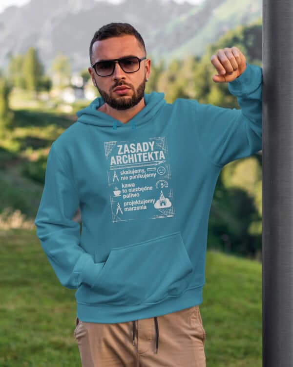 TL1772 SIM26 Prezent dla Architekta Bluza z kapturem <br>Śmieszne Zasady
