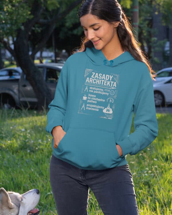 TL1772 SIM28 Prezent dla Architekta Bluza z kapturem <br>Śmieszne Zasady