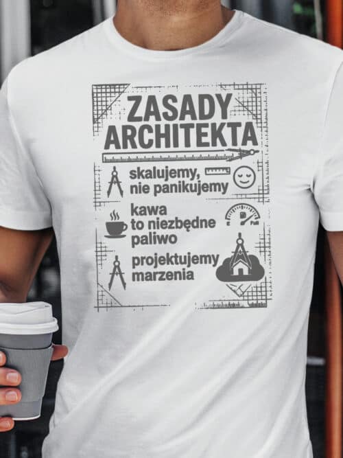 TL1772 SIM5 Prezent dla Architekta Koszulka Śmieszne Zasady