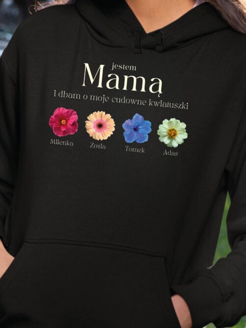 TL1775 SIM24 Prezent dla Mamy Bluza z kapturem Personalizowana Imiona Dzieci