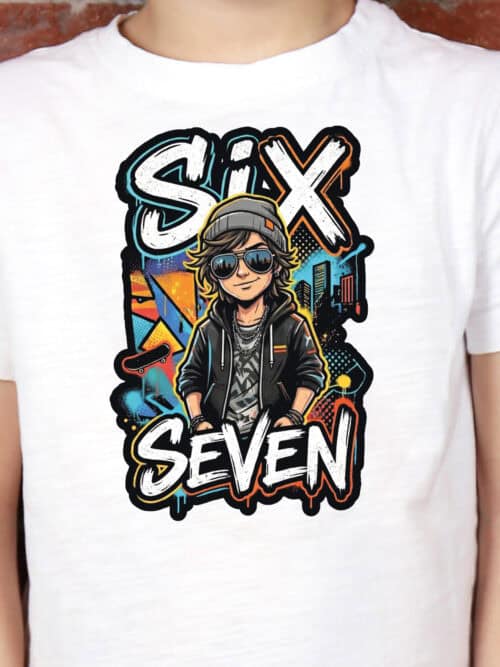 TL1780 MAL8 Koszulka Dziecięca Six seven 67 Mem Grafiti