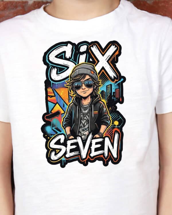 TL1780 MAL8 Koszulka Dziecięca Six seven 67 Mem Grafiti