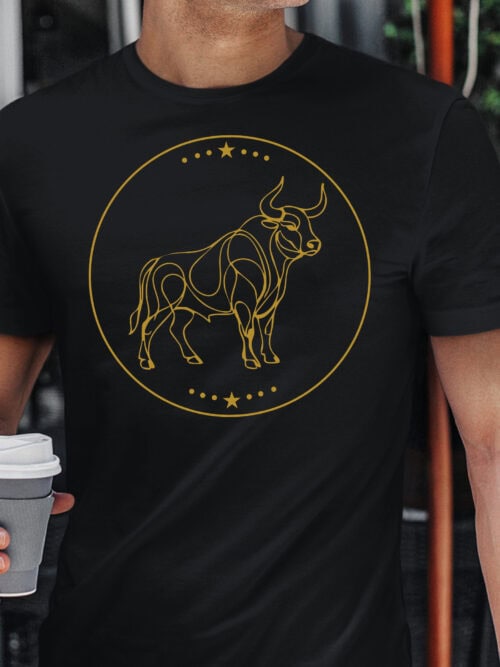 TL1800 SIM15 Koszulka Znak Zodiaku Lineart Minimalistyczny Byk