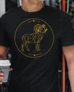 TL1801 SIM15 Koszulka Znak Zodiaku Lineart Minimalistyczny Baran