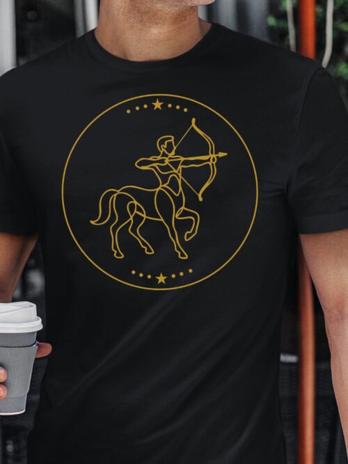 TL1809 SIM15 Koszulka Znak Zodiaku Lineart Minimalistyczny Strzelec