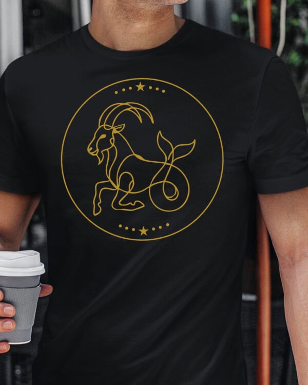 TL1810 SIM15 Koszulka Znak Zodiaku Lineart Minimalistyczny Koziorożec